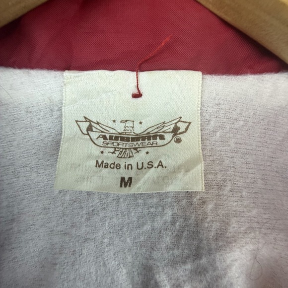 Vintage Auburn Sportswear 80s Coach Jacket Medium Red Logo Pro Chem Snap Front - Picture 4 of 5